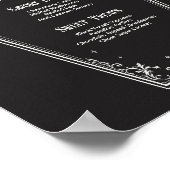 Gotische Halloween Bruiloftsfeest Menu Poster (Hoek)