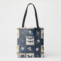 Gotische Halloween Denim Patchwork Patroon