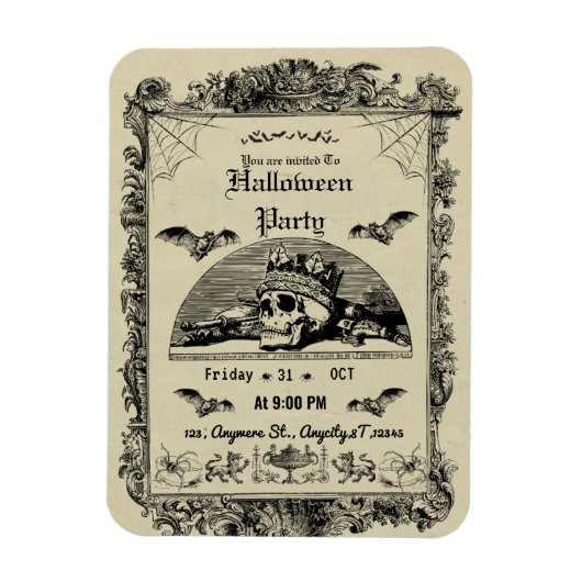  gotische Halloween-feestuitnodiging Magneet (Verticaal)