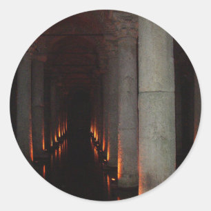 Gotische Halloween gang naar de hel Ronde Sticker
