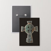 Gotische Halloween Graveyard Headstone Cross Teken Button (Voorkant / Achterkant)