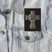 Gotische Halloween Graveyard Headstone Cross Teken Button (Insitu)