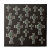 Gotische Halloween Graveyard Headstone Cross Teken Tegeltje (Voorkant)