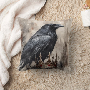 Gotische Halloween Grote Zwarte Raven Bird Kussen