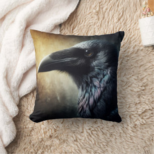 Gotische Halloween Grote Zwarte Raven Bird Kussen