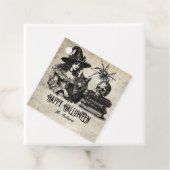 Gotische Halloween heks schedel spin wolf Bedankjes Labels (In situ)