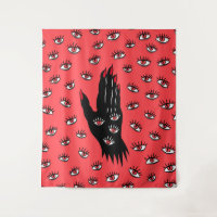Gotische Halloween kunst - Zwarte Hand Spooky Ogen