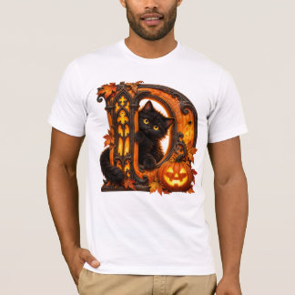 Gotische Halloween Letter D – Griezelige Pompoen & T-shirt