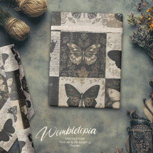  Gotische Halloween Moth Collage Cadeaupapier
