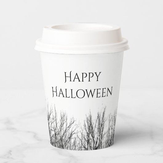 Gotische Halloween Party Spookt Bossen Papieren Bekers (Achterkant)