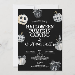 Gotische Halloween Pompoen Carving & Kostuum Party Kaart