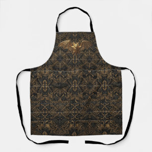 Gotische Halloween Schort Goud Vleermuis Patroon