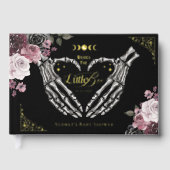 Gotische Halloween Skelet Handen Hart Baby shower Gastenboek (Voorkant)