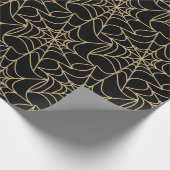 Gotische Halloween Spin Web Gold Cadeaupapier (Hoek)
