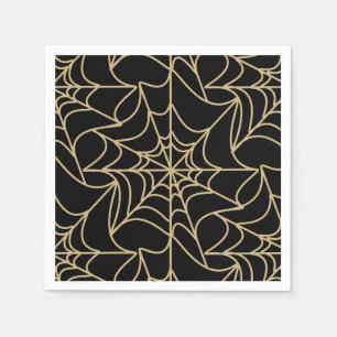Gotische Halloween Spin Web Gold Servet