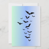 Gotische Halloween Uitnodiging in Gradient Blue (Achterkant)