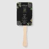 Gotische Halloween Zwart Huwelijksprogramma Handwaaier (Voorkant)