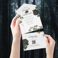 Gotische Halloween Zwart Rozen Wit Bruiloft