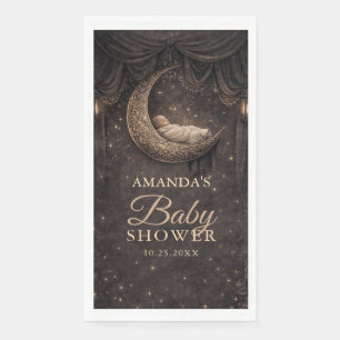 Gotische halve maan sterren baby shower servet