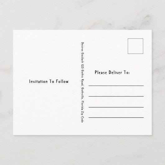 Gotische halve schedel Hallobruiloft Save the Date Aankondigingskaart (Achterkant)