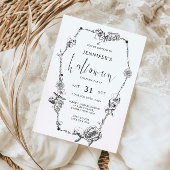 Gotische hand getekend Halloween Party Kaart