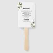 Gotische Hart Bloemen Skulls Trouwprogramma Handwaaier (Achterkant)