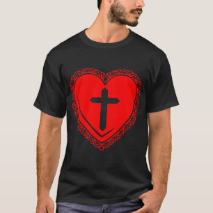 Gotische Hart & Kruis (Rood) T-shirt