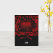 Gotische hart valentijn kaart (Gele Bloem)