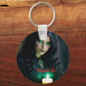 Gotische heks, duister thema sleutelhanger (Voorkant)
