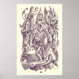 Gotische hemel kerk poster