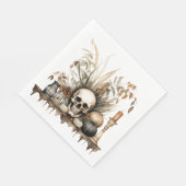 Gotische Herfst - Skull and Pampas Grass Party Servet (Hoek)