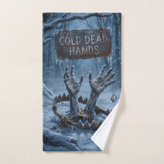 Gotische horrorillustratie van bevroren handen handdoek
