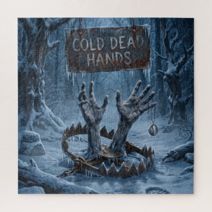 Gotische horrorillustratie van bevroren handen legpuzzel