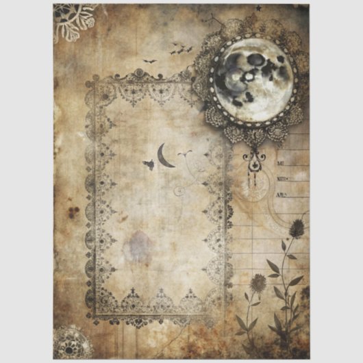 Gotische Junk Journal Serie Ontwerp 10 Tissuepapier (Voorkant)