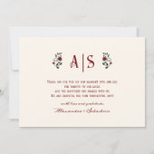 Gotische kalligrafie Monogram Elegante bruiloft fo Bedankkaart (Achterkant)