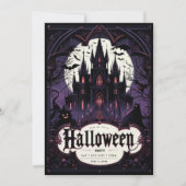 Gotische Kasteel Halloween Party Kaart (Voorkant)