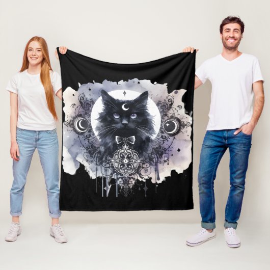 Gotische Kat Fleece Deken (In situ)
