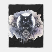Gotische Kat Fleece Deken (Voorkant)