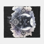 Gotische Kat Fleece Deken (Voorkant (Horizontaal))