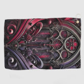 Gotische kathedraal ontwerp golfhanddoek (Horizontaal)