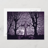 Gotische Keltische kruisgrafsteen paarse versie Briefkaart (Voorkant / Achterkant)