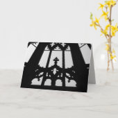 Gotische kerk raam wenskaart kaart (Gele Bloem)