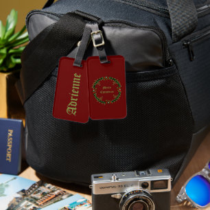 Gotische Kerst Krans Custom Bagagelabel