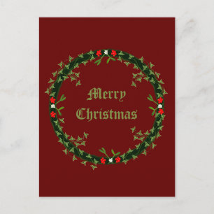 Gotische Kerst Krans Custom Briefkaart