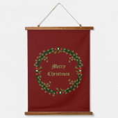 Gotische Kerst Krans Custom Hangend Wandkleed (Voorkant)