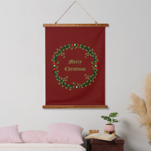 Gotische Kerst Krans Custom Hangend Wandkleed