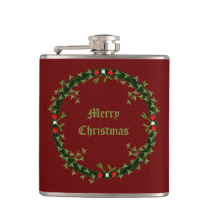 Gotische Kerst Krans Custom Heupfles