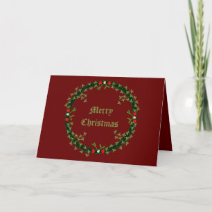 Gotische Kerst Krans Custom Kaart