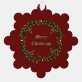 Gotische Kerst Krans Custom Ornament Kaart (Voorkant)