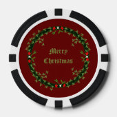 Gotische Kerst Krans Custom Poker Chips (Voorkant)